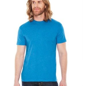 Neon Heather Blue American Apparel 50/50 Unisex Crew T-shirt Size XS NWOT
